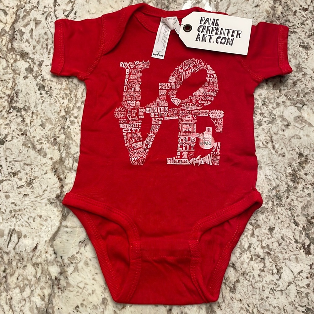 Paul Carpenter Art Infant Baby Rib Bodysuit Onesie Size 6 months in Red